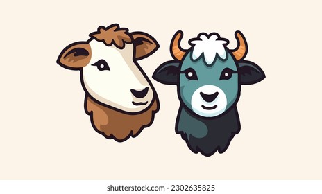 logo for a livestock company with mascots in the form of cute pet animals