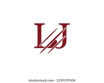 the logo of the LJ letter with the style of scratching the incision