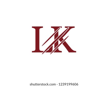 the logo of the LK letter with the style of scratching the incision
