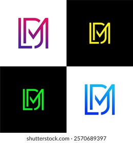 Logo LMD or LDM Flat accounting design, LDM creative initials Growth graph letter logo concept. LDM business finance logo design.