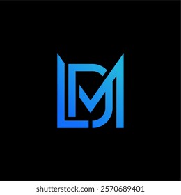 Logo LMD or LDM Flat accounting design, LDM creative initials Growth graph letter logo concept. LDM business finance logo design.