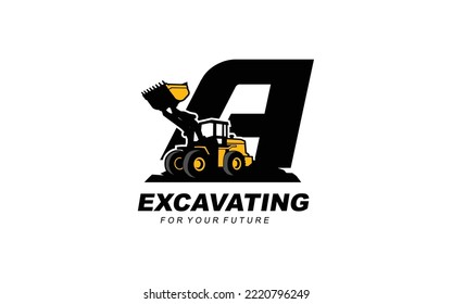 A logo LOADER for construction company. Heavy equipment template vector illustration for your brand.