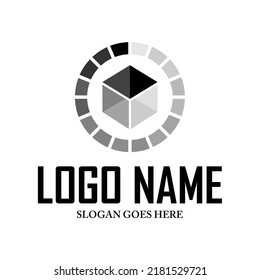 Logo Loading icon symbol with a cube on a white background, used for technology company logos