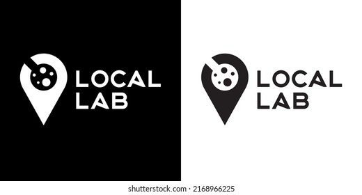 Lokales Logo-Laboratorium Moderne, elegante, visuelle und textbezogene Teströhre