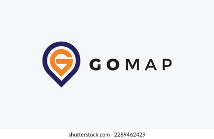 Monograma de ubicación de logotipo vector de plantilla minimalista para empresa