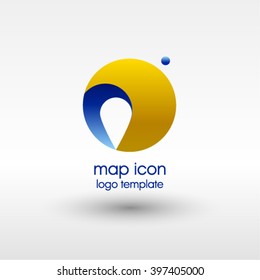 Logo Location Pin map symbol vector design template. Geo point navigation logotype.  EPS 10