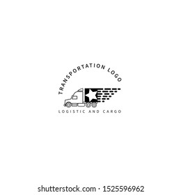 logo for logistic and delivery services, transportation logo template, trucking logo design
