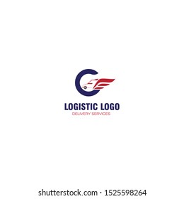 logo for logistic and delivery services, transportation logo template, c logo design for logistic company
