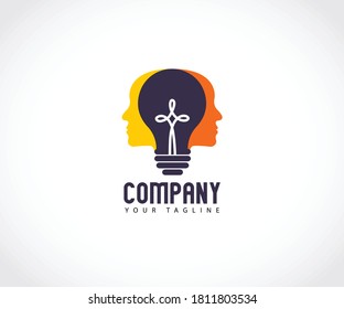 Logo Logotype Head Silhouette light mind idea cross religion