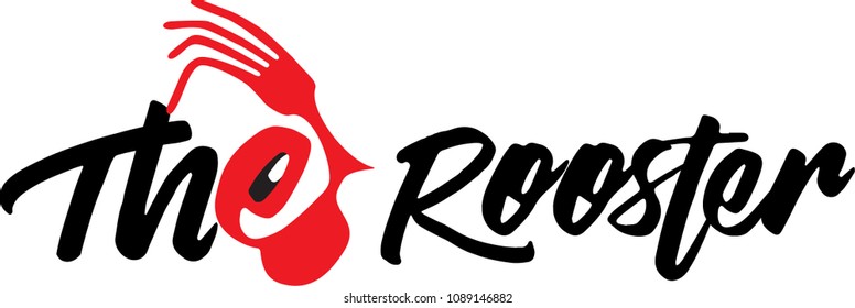 logo and Logotype the rooster black and red