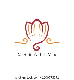 logo lotus abstract design luxury premium design