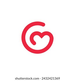 Logo círculo de amor línea de trazo minimalista con fondo en blanco