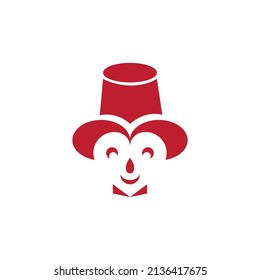 logo love clown illustration vector abstract design