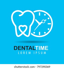 Logo of love for dental and clock