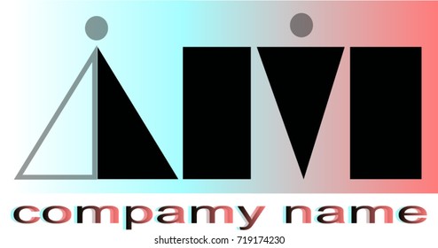 Logo "Love". Geometrical drawing. Abstraction. Vector illustration.
