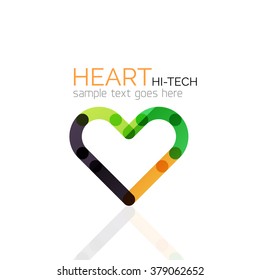 Logotipo amor coração, abstrato linear geométrica ícone empresarial