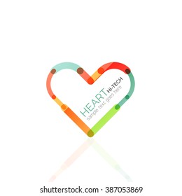 Logotipo de corazón de amor, icono abstracto de negocio geométrico lineal