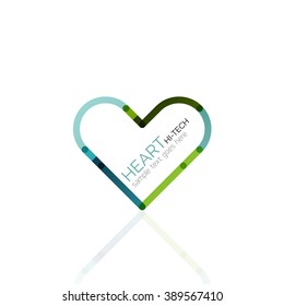 Logo-Liebesherz, abstraktes, lineares, geometrisches Geschäftssymbol