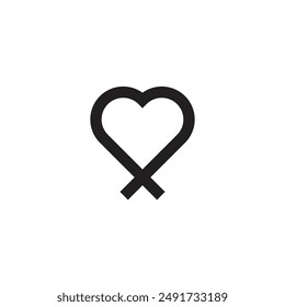 Logotipo de la línea de amor trazo diseño único con fondo en blanco