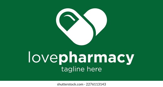 logotipo amor y farmacia icono ilustración vectorial
