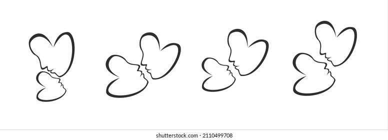 
logotipo del amor y las relaciones en forma de cara y corazón