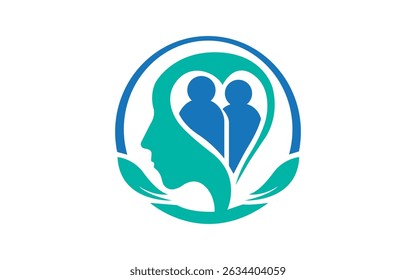 logo Asistencia de amor dos personas juntas concepto de icono Cuidado de la comunidad Logotipo Plantilla Vector