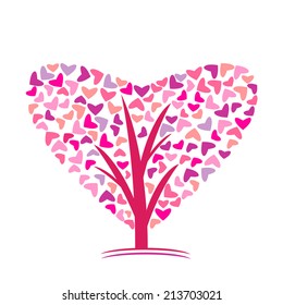 logo. love, a tree with heart 