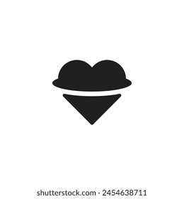 Logo love unique abstract black simple design with blank background