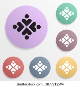 Logo of lovers badge color set icon. Simple glyph, flat vector of valentine's day- wedding icons for ui and ux, website or mobile application