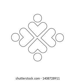 logo of lovers icon. Element of valentine's day, wedding for mobile concept and web apps icon. Outline, thin line icon for website design and development, app development