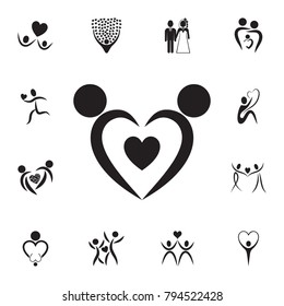 logo of lovers icon. Set of Valentine's Day elements icon. Photo camera quality graphic design collection icons for websites, web design, mobile app on white background