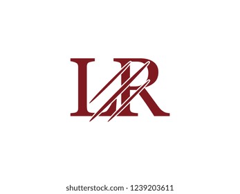the logo of the LR letter with the style of scratching the incision