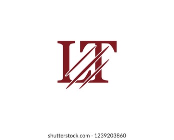 the logo of the LT letter with the style of scratching the incision
