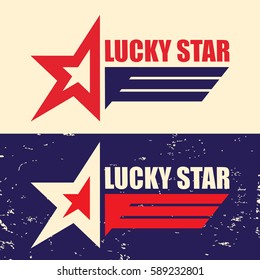 Logo Lucky Star. Vector illustration.
