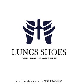 Logo Lungs Shoes With Blue Color For Health And Fitness