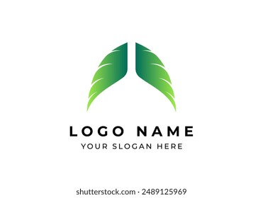 Logo Lungs and Wings combine, Healthcare, Lungs care Logo design idenity. Editable file