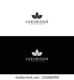Logo of luxurious diamond jewelry. Modern geometric logotype.