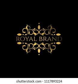 Logo Luxury with Golden Color. Royal brand for luxurious corporate