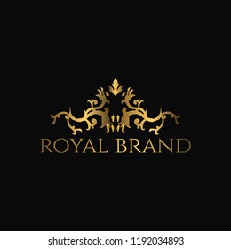 Logo Luxury with Golden Color. Royal brand for luxurious corporate