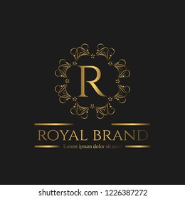 Logo Luxury with Golden Color. Royal brand for luxurious corporate