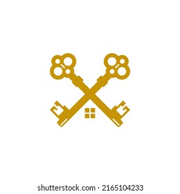 Logo Luxury House With Double keys Vector