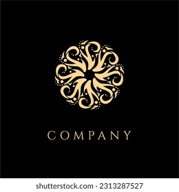 Logo Mandala de lujo con un patrón intrincado. Vector de ilustración de diseño Mandala, logotipo geométrico