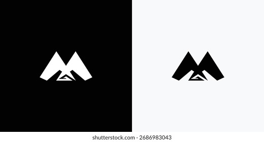 logo M featuring an abstract lettermark. The design uses geometric shapes to create a clean and bold emblem suitable for corporate branding.
