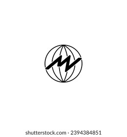 Logo m initial m capital design moto vision tv