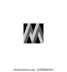 Logotipo m inicial m grupo de empresas de inversión comercial de corredores