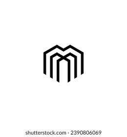 Logotipo m inicial móvil de gestión de la empresa m