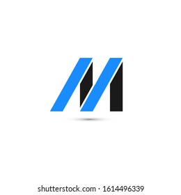 Logo M letter. Isolated on white background. Vector illustration, eps 10.