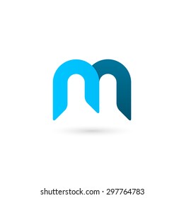 Logo M letter. Isolated on white background. Vector illustration, eps 10.