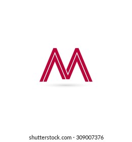 Logo M letter. Isolated on white background. Vector illustration, eps 10.