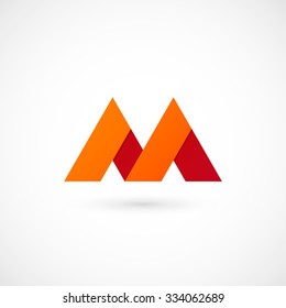 Logo M letter. Isolated on white background. Vector illustration, eps 10.